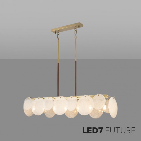 Loft Industry Modern - Leather&Glass Linear Chandelier